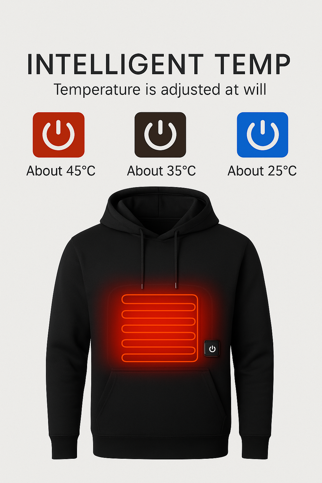 HeatTech™ Heated Hoodie — 3 Heat Levels | USB Powered