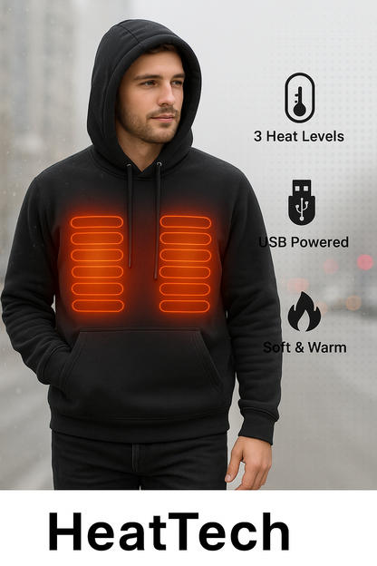 HeatTech™ Heated Hoodie — 3 Heat Levels | USB Powered