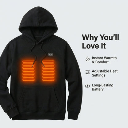 HeatTech™ Heated Hoodie — 3 Heat Levels | USB Powered